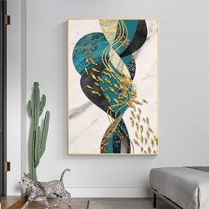 An elegant and vibrant stylish wall arts piece adding personality to a modern living room decor.