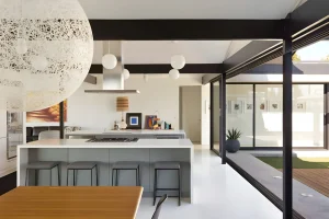 Kitchen design featuring statement lighting fixtures for enhanced ambiance and style