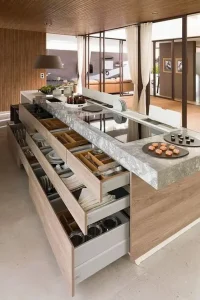 Hidden storage solutions integrated into modern kitchen design for a clean and organized space